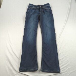 Buckle Black Jeans Womens 26 Blue Boot Cut Stretch Faded Cowgirl Hemmed